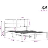  Krevetni okvir s tapiciranim uzglavljem Tamno smeđa i crna - tamno smeđa i crna 135 x 190 cm | shoptok.hr