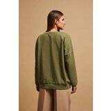 Marisse Olive V-Neck Sweatshirt | Shoptok.si