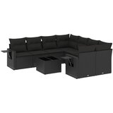  9-dijelni set vrtnih sofa s jastucima crni od poliratana Crna 85 x 62 x 69 cm | Shoptok.si