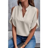 Fenzy Elegantna Ohlapna Bluza Z "V" Izrezom, Krem Cene
