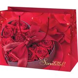 Cardex Velika darilna vrečka 26x14x33cm z vrtnicami in napisom &quot,Szeretettel&quot, | Shoptok.si