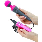 Palm Power Wand - velik masažni vibrator USB z baterijo za napajanje (roza-siva) | Shoptok.si