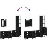  4-dijelni set kupaonskog namještaja crni od konstruiranog drva | shoptok.hr