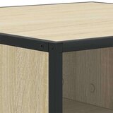 vidaXL Klubska mizica sonoma hrast 60,5x60,5x30 cm inž. les in kovina | Shoptok.si
