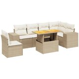 Maison Chic Seti vrtnega pohištva - Vrtna garnitura - Vrtni pohištvo set 7-delna z blazinami bež poli ratan, (21804114) | Shoptok.si