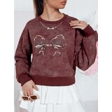 DStreet Bluza damska krótka oversize z motywem tie-dye DENVIS bordowa | Shoptok.si
