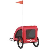 Prikolica za bicikl za ljubimce crvena od tkanine i željeza | shoptok.hr