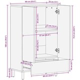  Visoka omara 60x33x100 cm Trden akacijev les | Shoptok.si