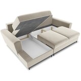 Cosmopolitan Design Bež baršunasti sklopiva/s prostorom za odlaganje kutna garnitura (s lijevim kutom/s ležaljkom) Kyoto – | shoptok.hr