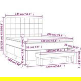  Krevet box spring s madracem svjetlosivi 140x200 cm od tkanine | shoptok.hr