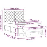  Krevet s podnicom s madracem &amp klupom crni 140x200 cm baršun | shoptok.hr
