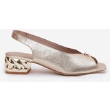 CheBello Leather Elegant Women's Sandals 4724 Gold | Shoptok.si