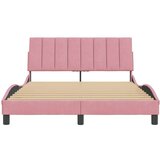  Posteljni okvir z vzglavjem roza 120x200 cm žamet, (21081591) | Shoptok.si