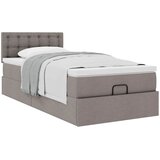  Otomanski okvir kreveta s madraca smeđesivi 80x200cm od tkanine | shoptok.hr