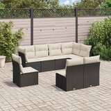  8-dijelni set vrtnih sofa od poliratana s jastucima crni | shoptok.hr