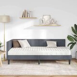 vidaXL Kutni okvir kreveta s madracem Tamno siva 90 x 200 cm Baršun | shoptok.hr