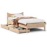 Maison Chic Posteljni okvir - Enojna postelja - Postelja za odrasle s predali 75x190 cm trdna borovina, (21694604) | Shoptok.si