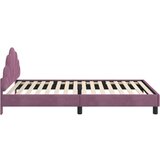  Otroški posteljni okvir z vznožjem Vijolična 90 x 190 cm Žamet, (5000104608) | Shoptok.si