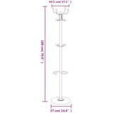  Stalak za kapute s držačem za kišobrane crni 180 cm od željeza | shoptok.hr