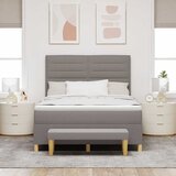  s opruga kutije Sivo-smeđa 190 x 140 cm tkanina | shoptok.hr