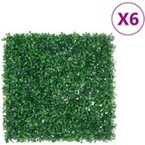 vidaXL Ograja iz umetnega grmovja 6 kosov zelena 50x50 cm | Shoptok.si