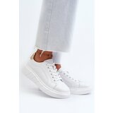 Kesi Women's leather platform sneakers, white Danida cene