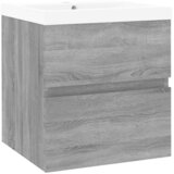 vidaXL Omarica z vgradnim umivalnikom siva sonoma inženirski les, (20919255) | Shoptok.si