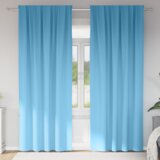 vidaXL Zavese z zavesami 2 pcs Svetlo modra 260 x 140 cm Poliester | Shoptok.si