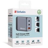  PUNJAČ ZA MOBILNE UREĐAJE ZIDNI 2XUSB-C/PD 65W/1XUSB-A QC 3.0 (EU/UK/US) VERBATIM 32201 | shoptok.hr