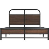  Okvir kreveta bez madraca smeđa boja hrasta 135x190 cm drveni | shoptok.hr