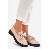 Boto Patented moccasins with bow and decorative brooch beige Leandriel | shoptok.hr