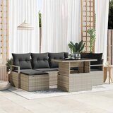  Sjedeća garnitura za vrt s jastukom 7 pcs Svjetlosiva | shoptok.hr