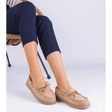 Gemre Beige Women's Eco-Suede Loafers with Bow Sarina | shoptok.hr