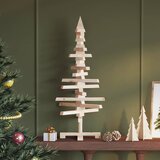  | Drveno božićno drvce | s stalakom prirodno 90 cm Masivna borovina | shoptok.hr