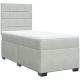 Box spring krevet s madracem svjetlosivi 100x200 cm baršunasti | shoptok.hr