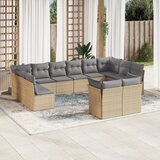 Maison Chic Seti vrtnega pohištva - Vrtna garnitura - Vrtni pohištvo set 12-delna z blazinami bež poli ratan, (21809088) | Shoptok.si