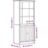 vidaXL Regal za knjige BODO sivi 80x40x172 cm od masivne borovine | shoptok.hr