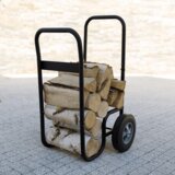 Kondela Voziček za drva, s kolesi, kovano železo, črn, RATER | Shoptok.si