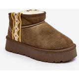 FS1 Leather Suede Snow Boots Women Green Vebissat Cene