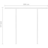 vidaXL Ročno zložljiva tenda s stebrički 3x2,5 m rumena in bela | Shoptok.si