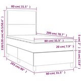  box spring s madracem LED crni 80 x 200 cm od tkanine | shoptok.hr