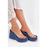 Boto Women's Wedge Sandals With Transparent Strap Denim Zolretia | Shoptok.si