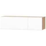 The Living Store TV omarica inženirski les 120x40x34 cm visok sijaj bela hrast - TV Omarica, (21499148) | Shoptok.si