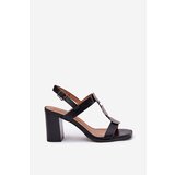 Boto Women Sandals On Heel With Decorative Strap Black Mirfedi | Shoptok.si