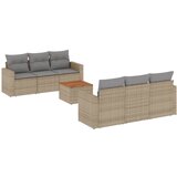 Maison Chic Seti vrtnega pohištva - Vrtna garnitura - Vrtni pohištvo set 7-delna z blazinami bež poli ratan, (21807055) | Shoptok.si