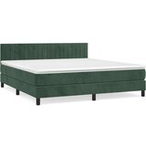 vidaXL Krevet s oprugama i madracem tamnozeleni 160x200 cm baršunasti | shoptok.hr