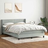vidaXL Box spring postelja z vzmetnico svetlo siva 160x210 cm žamet | Shoptok.si