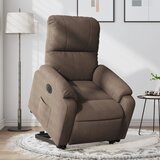 vidaXL Električni naslonjač na podizanje smeđi od mikrovlakana | shoptok.hr