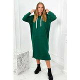 Kesi Long green dress with a hood Cene