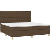  Box spring postelja z vzmetnico temno rjav 200x200 cm blago, (20999424) | Shoptok.si